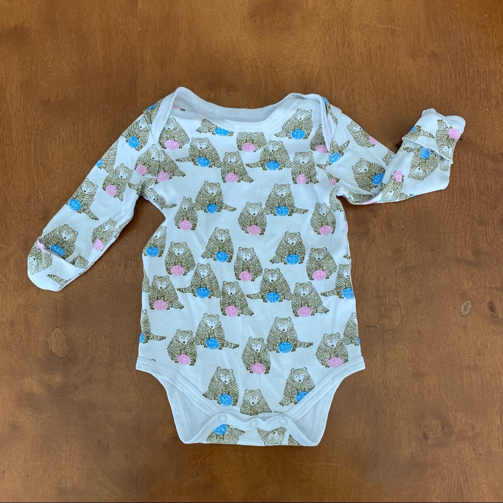 Roller Rabbit L/S Onesie Stan The Bear (0-3 mos)